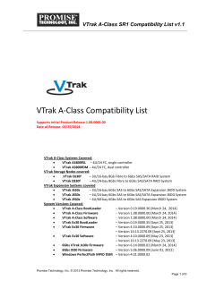 VTrak A-Class Compatibility List
