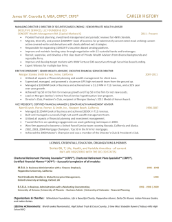 Cravotta 2014 Resume - CONCERT Wealth Management