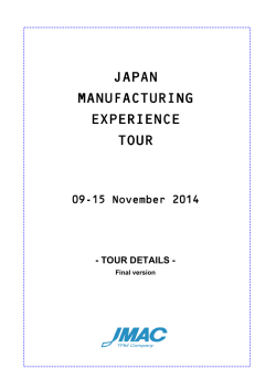 japan manufacturing experience tour
