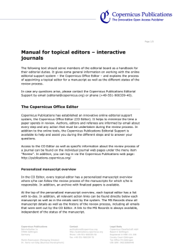 Manual for topical editors – interactive journals