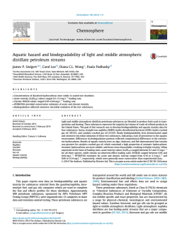 Aquatic hazard and biodegradability of light and middle atmospheric