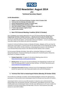 ITCO Newsletter: August 2014