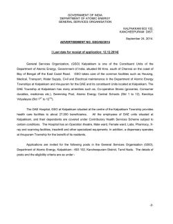GOVERNMENT OF INDIA DEPARTMENT OF ATOMIC ENERGY
