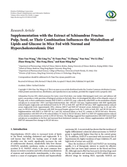 Supplementation with the Extract of Schisandrae Fructus Pulp, Seed
