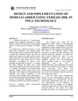design and implementation of modulo adder using verilog hdl