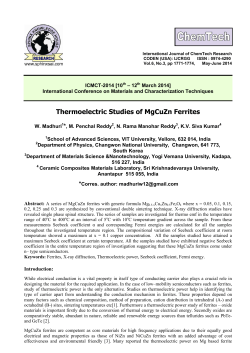 Thermoelectric Studies of MgCuZn Ferrites