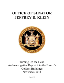 OFFICE OF SENATOR JEFFREY D. KLEIN