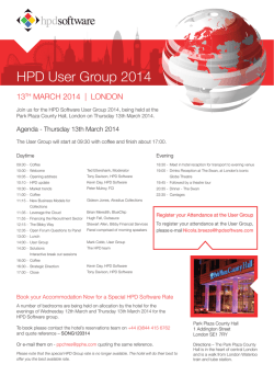 HPD User Group 2014