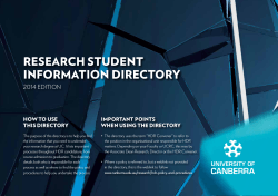 ReseaRch stuDent infoRmation DiRectoRy
