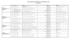 HMC Certified Product Suppliers List