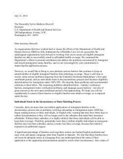 Letter from advocates to U.S. Dept. of Health and Human Services
