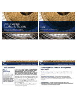 HHS Overview Oracle Hyperion Financial Management