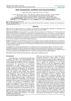 Gold nanoparticle: synthesis and characterization