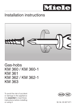 Installation instructions Gas-hobs KM 360 / KM 360-1 KM