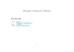 Philosophy of Mathematics Workshop