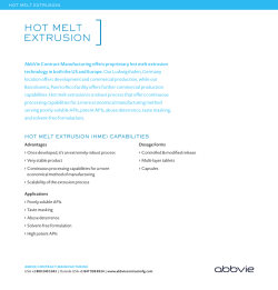 HOT MELT EXTRUSION - AbbVie Contract Manufacturing
