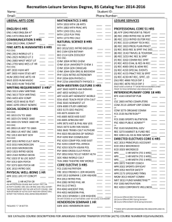 Leisure Services Management Checklist