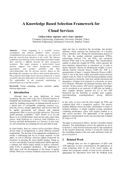 A Knowledge Based Selection Framework for Cloud Services