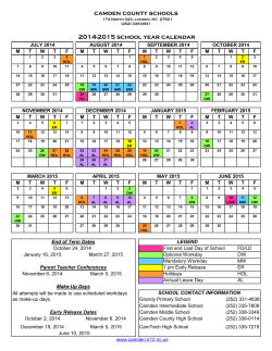 camden county schools 2014-2015 school year calendar