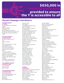Annual Campaign Donors - YMCA of Greater Nashua