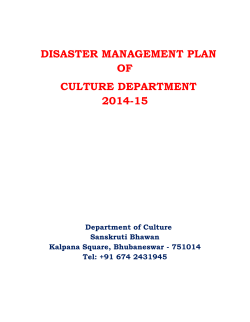 disaster management plan of culture department 2014-15