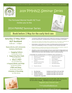 2014 PMHNZ Seminar Series - Perinatal Mental Health New