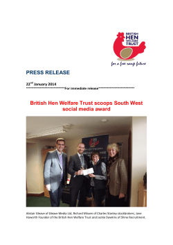 PRESS RELEASE British Hen Welfare Trust scoops South West