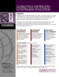 GLO BALYTICA CERTIFICATES ECONTINUING EDUCATION