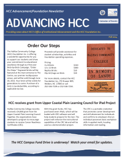 ADVANCING HCC - Halifax Community College
