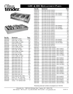 GDU and IDU Parts Directory