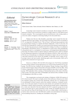 Gynecologic Cancer Research at a Crossroads