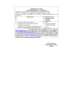 GOVERNMENT OF GUJARAT Online TENDER NOTICE No. :