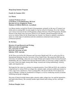 HK Faculty Bios as of 20 Mar 2014