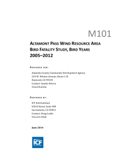 Altamont Pass Wind Resource Area Bird Fatality Study, BY 2005-2012