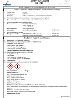 FUB-AMB SAFETY DATA SHEET Section 2. Hazards Identification