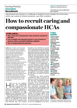 How to recruit caring and compassionate HCAs