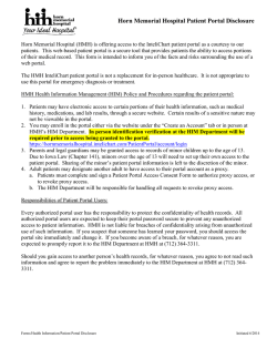 Disclosure Form - Horn Memorial Hospital