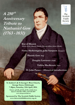 A 250th Anniversary Tribute to Nathaniel Gow (1763