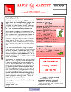 September 23, 2014 - Holy Name of Jesus School