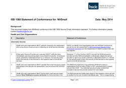 ISB 1596 conformance statement for NHSmail May 2014