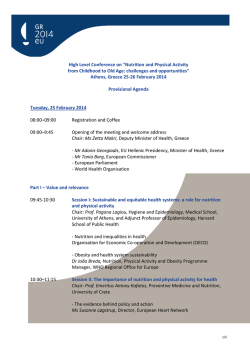 High Level Conference on "Nutrition and Physical