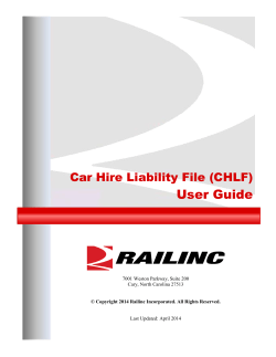 Car Hire Liability File User Guide