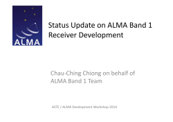 Status Update on ALMA Band 1 Receiver Development
