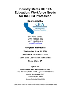 Industry Meets HIT/HIA Education: Workforce Needs for the HIM