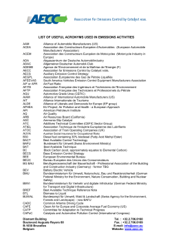 List of useful acronyms used in emissions activities