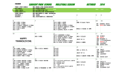 Sargent Park 2014 Volleyball Schedule