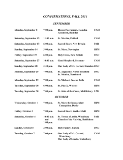 Fall Confirmation Schedule
