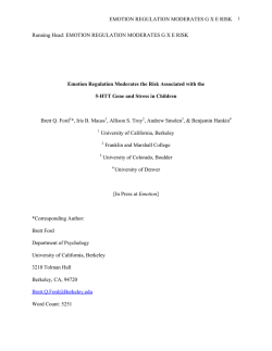 EMOTION REGULATION MODERATES G X E RISK 1