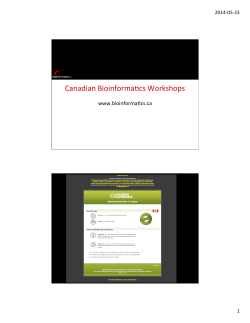 Canadian BioinformaScs Workshops