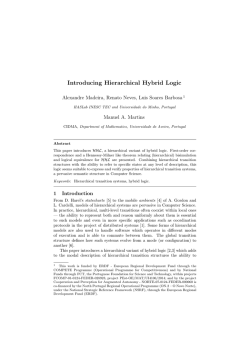 Introducing Hierarchical Hybrid Logic - HASLab
